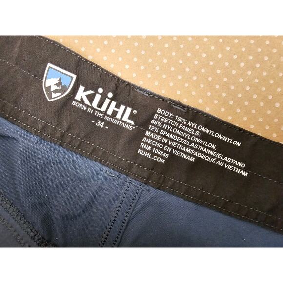 Kuhl Shorts Mens 34 Blue Nylon Stretch Hiking Outdoor Lightweight Renegade 5048 - Picture 6 of 9
